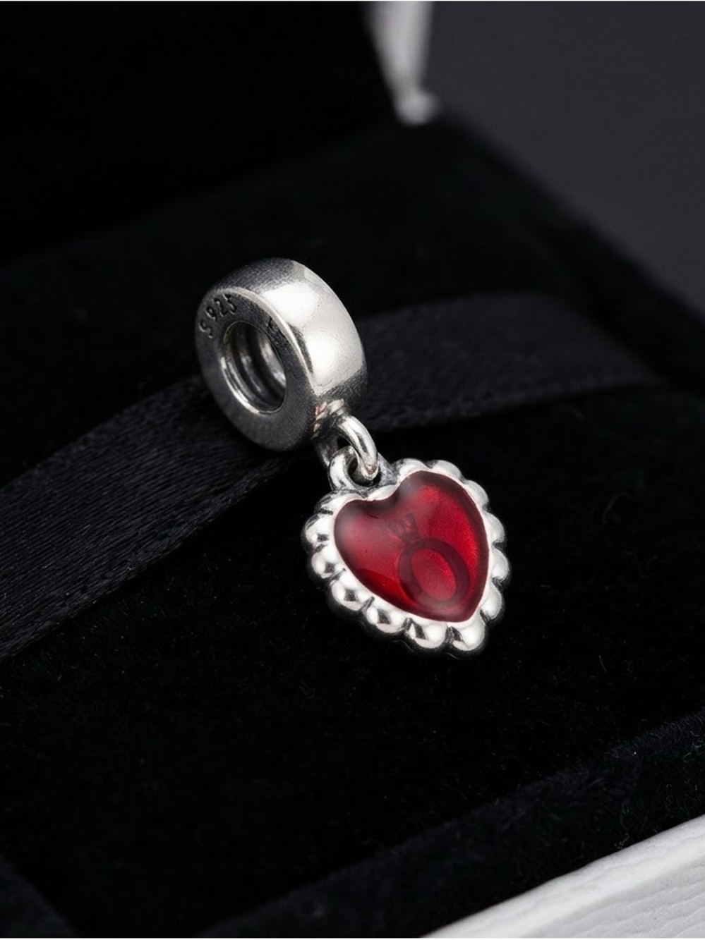 PANDORA HEART RETIRED 925 ALE STERLING SILVER Fuchsia Enamel Forever Charm